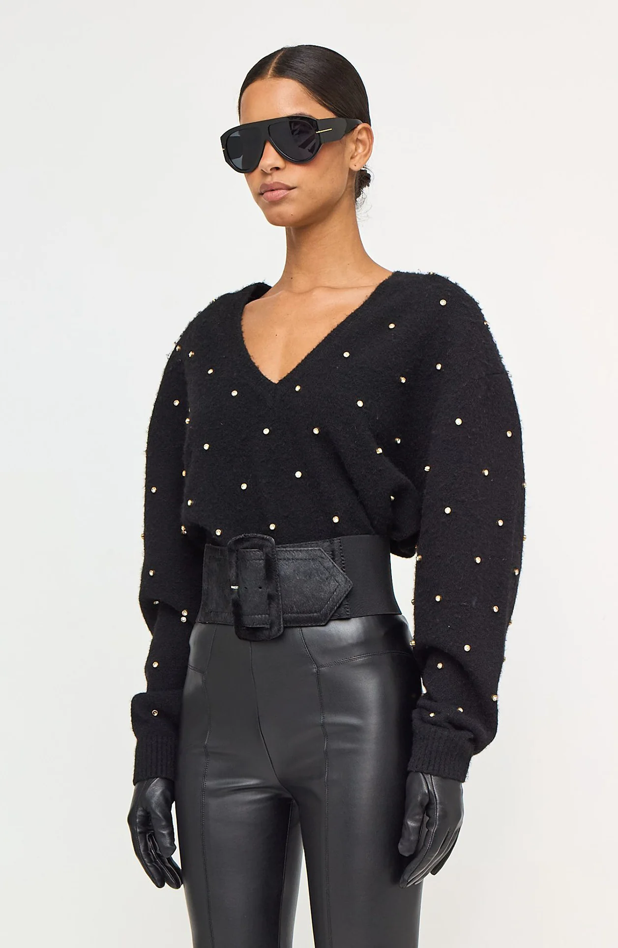 Corin Crystal Knit V-Neck - Image 3